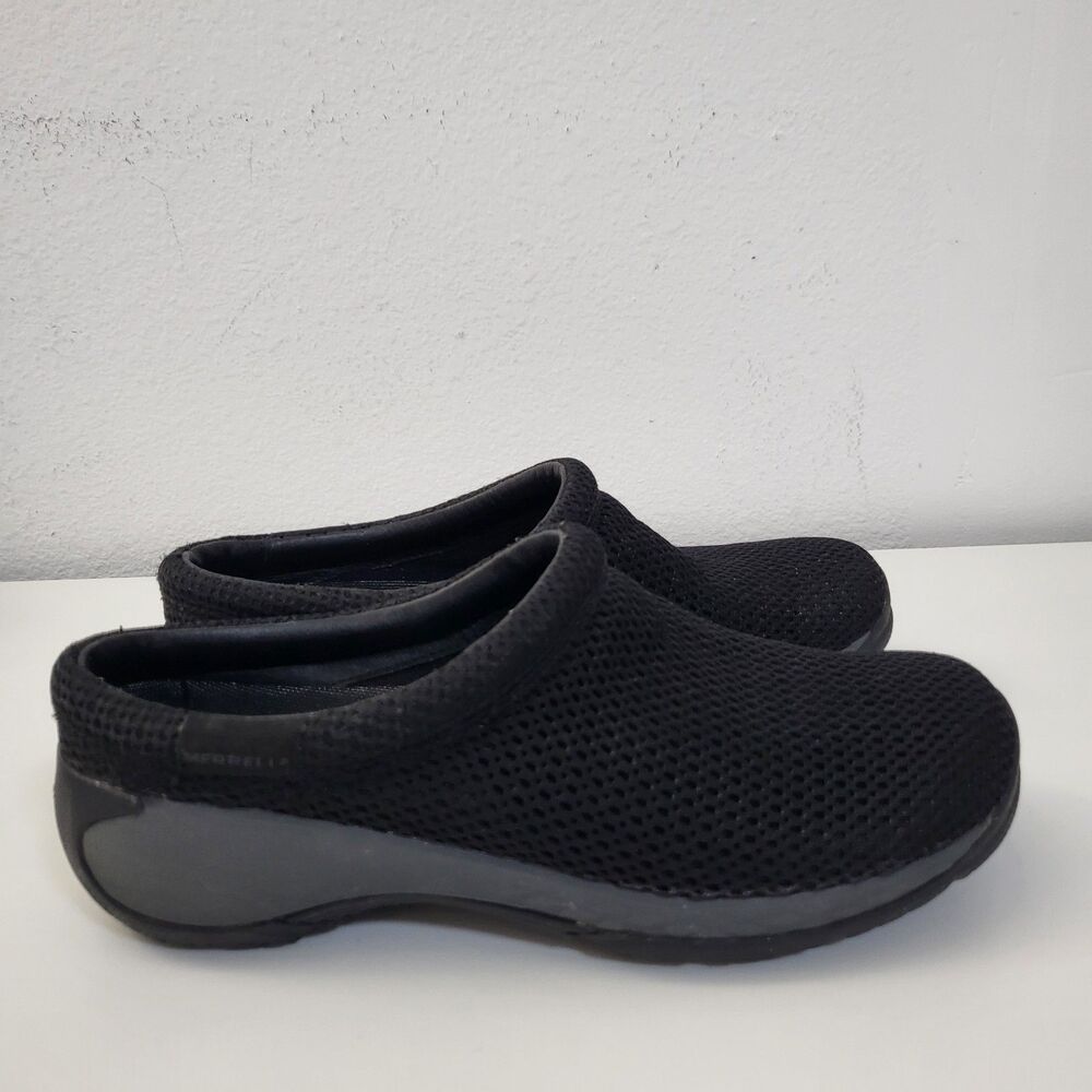 MERRELL Encore Q2 Breeze Womens 7.5 Black Mesh Slip On Mules Clogs J00970